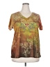 Assorted Brands 100% Polyester Paisley Brown Short Sleeve T-Shirt Size 2X - photo 1