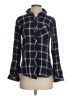 Rails 100% Rayon Plaid Blue Long Sleeve Button-Down Shirt Size XS - photo 1