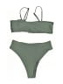 Unbranded Solid Green Two Piece Swimsuit Size M - photo 2