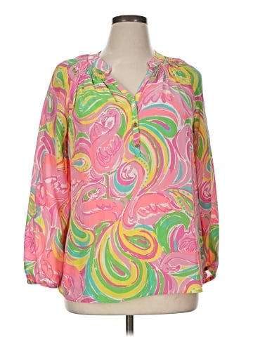 Lilly Pulitzer Long Sleeve Silk Top (view 1)