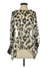 KLD Signature Animal Print Silver Long Sleeve Blouse Size S - photo 1