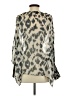 KLD Signature Animal Print Silver Long Sleeve Blouse Size S - photo 2