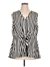 Torrid 100% Polyester Stripes Black Sleeveless Blouse Size 1X Plus (1) - photo 1