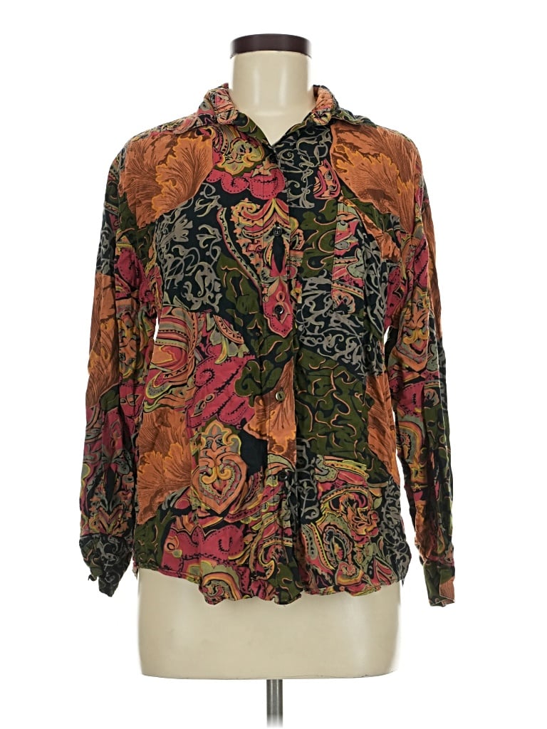 Pre-owned Giorgio Sant'angelo Long Sleeve Blouse In Brown