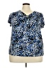 Lane Bryant Animal Print Blue Short Sleeve Blouse Size 22 - 24 Plus - photo 1