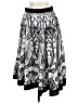 Studio West 100% Cotton Print Silver Casual Skirt Size M - photo 2