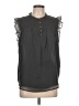 Ann Taylor LOFT 100% Polyester Gray Sleeveless Blouse Size L - photo 1
