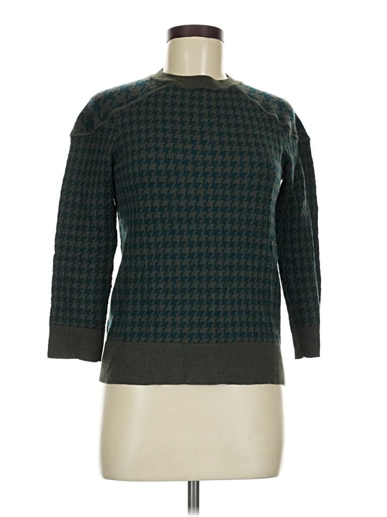 Pre-owned Jcrew Wool Pullover Sweater In Green