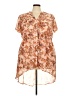 Torrid 100% Polyester Tan Short Sleeve Blouse Size 3X Plus (3) - photo 1