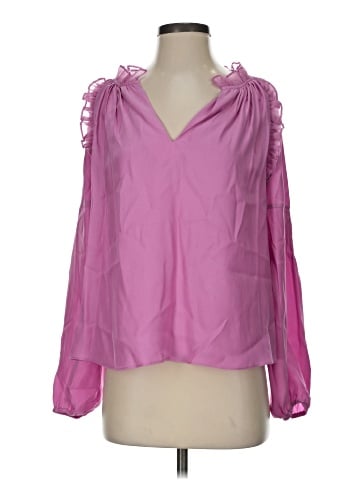 Marie Oliver Long Sleeve Silk Top (view 1)