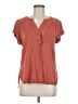 Rose + Olive 100% Rayon Orange Short Sleeve Blouse Size M - photo 1