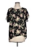 Everleigh 100% Polyester Floral Black Short Sleeve T-Shirt Size L - photo 1