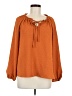 LC Lauren Conrad 100% Polyester Orange Long Sleeve Blouse Size M - photo 1