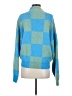 STINE GOYA Checkered-gingham Blue Pullover Sweater Size XS - photo 2