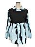 Unbranded Color Block Blue Long Sleeve Blouse Size 4X - photo 1