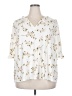 MELLODAY Floral Ivory 3/4 Sleeve Blouse Size 2X - photo 1