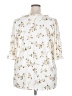 MELLODAY Floral Ivory 3/4 Sleeve Blouse Size 2X - photo 2