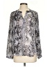 Daniel Rainn 100% Polyester Animal Print Silver Long Sleeve Blouse Size S - photo 1