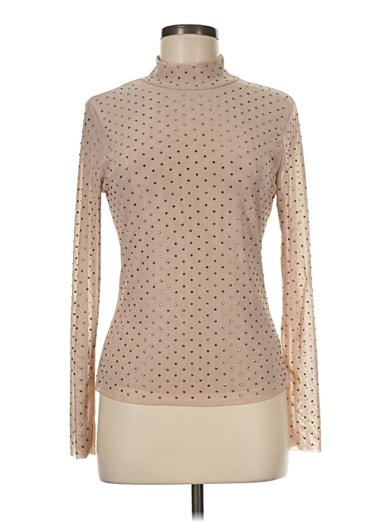 Pre-owned Assorted Brands Long Sleeve Blouse In Tan