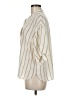 Vince. 100% Silk Stripes Ivory Short Sleeve Silk Top Size M - photo 5
