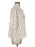 Vince. 100% Silk Stripes Ivory Short Sleeve Silk Top Size M - photo 4
