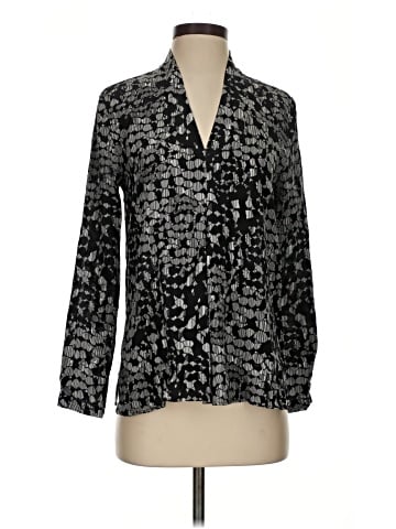 Ecru Long Sleeve Silk Top (view 1)