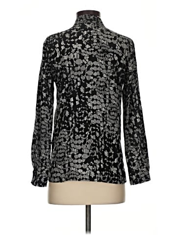 Ecru Long Sleeve Silk Top (view 2)