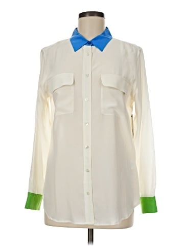 Equipment Long Sleeve Silk Top (view 1)