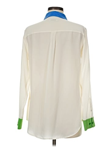 Equipment Long Sleeve Silk Top (view 2)