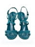 Manolo Blahnik 100% Leather Teal Sandals Size EU 38 - photo 2