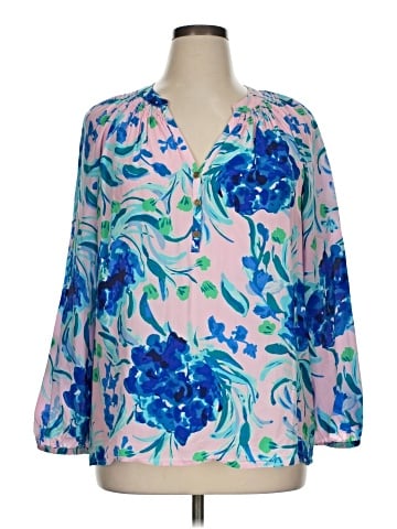 Lilly Pulitzer 3/4 Sleeve Silk Top (view 1)