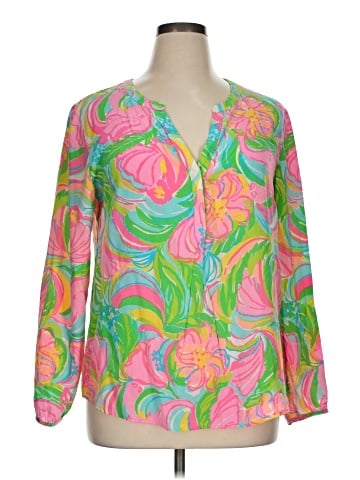 Lilly Pulitzer Long Sleeve Silk Top (view 1)
