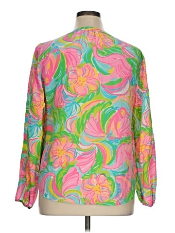 Lilly Pulitzer Long Sleeve Silk Top (view 2)