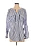 Talbots 100% Cotton Blue Long Sleeve Blouse Size M - photo 1