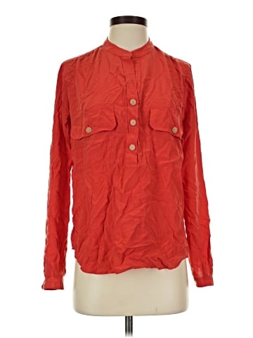 Vince. Long Sleeve Silk Top (view 1)
