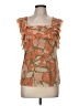 DKNY Jeans 100% Nylon Orange Sleeveless Blouse Size M - photo 1