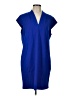 Neiman Marcus Solid Blue Casual Dress Size L - photo 1