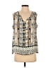 Ecru 100% Viscose Ivory Sleeveless Blouse Size M - photo 1
