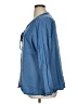 Curations 100% Lyocell Blue 3/4 Sleeve Blouse Size 1X - photo 5