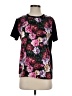 Escada 100% Cotton Floral Black Short Sleeve Top Size S - photo 1