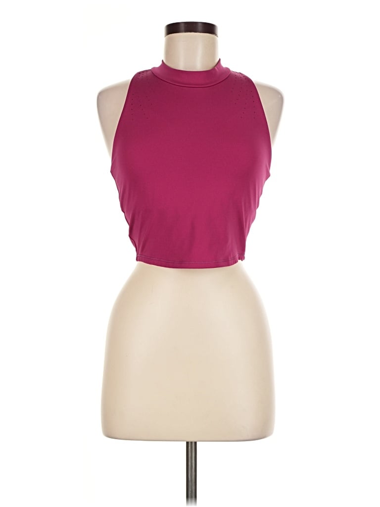 Pre-owned All In Motion Tank Top Burgundy Halter Neckline Tops