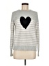 Ann Taylor LOFT Hearts Silver Pullover Sweater Size M - photo 1