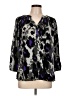Dana Buchman 100% Polyester Animal Print Silver 3/4 Sleeve Blouse Size L - photo 1