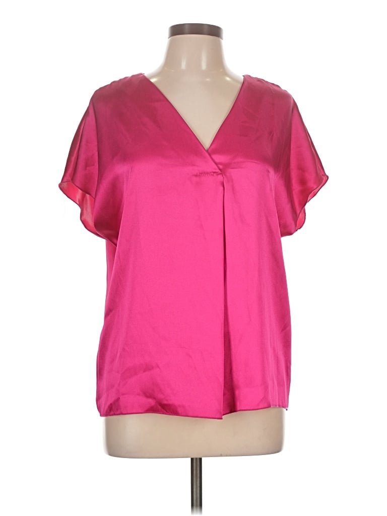 Pre-owned Nicole Miller Short Sleeve Blouse In Pink