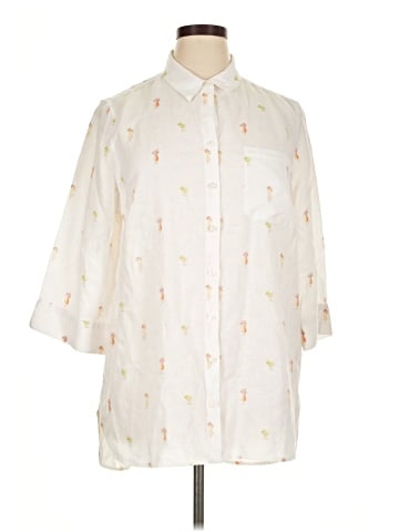 Chico's 3/4 Sleeve Button-Down Shirt (view 1)