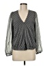 Mi ami 100% Polyester Gray Long Sleeve Blouse Size M - photo 1