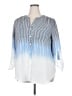 Indigo Rose Stripes Blue 3/4 Sleeve Blouse Size 2X - photo 1