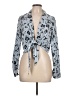 Sweet Rain Silver Long Sleeve Blouse Size L - photo 1