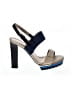 Lanvin Color Block Blue Black Leather Sandals Size EU 37 1/2 - photo 1