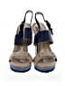 Lanvin Color Block Blue Black Leather Sandals Size EU 37 1/2 - photo 2